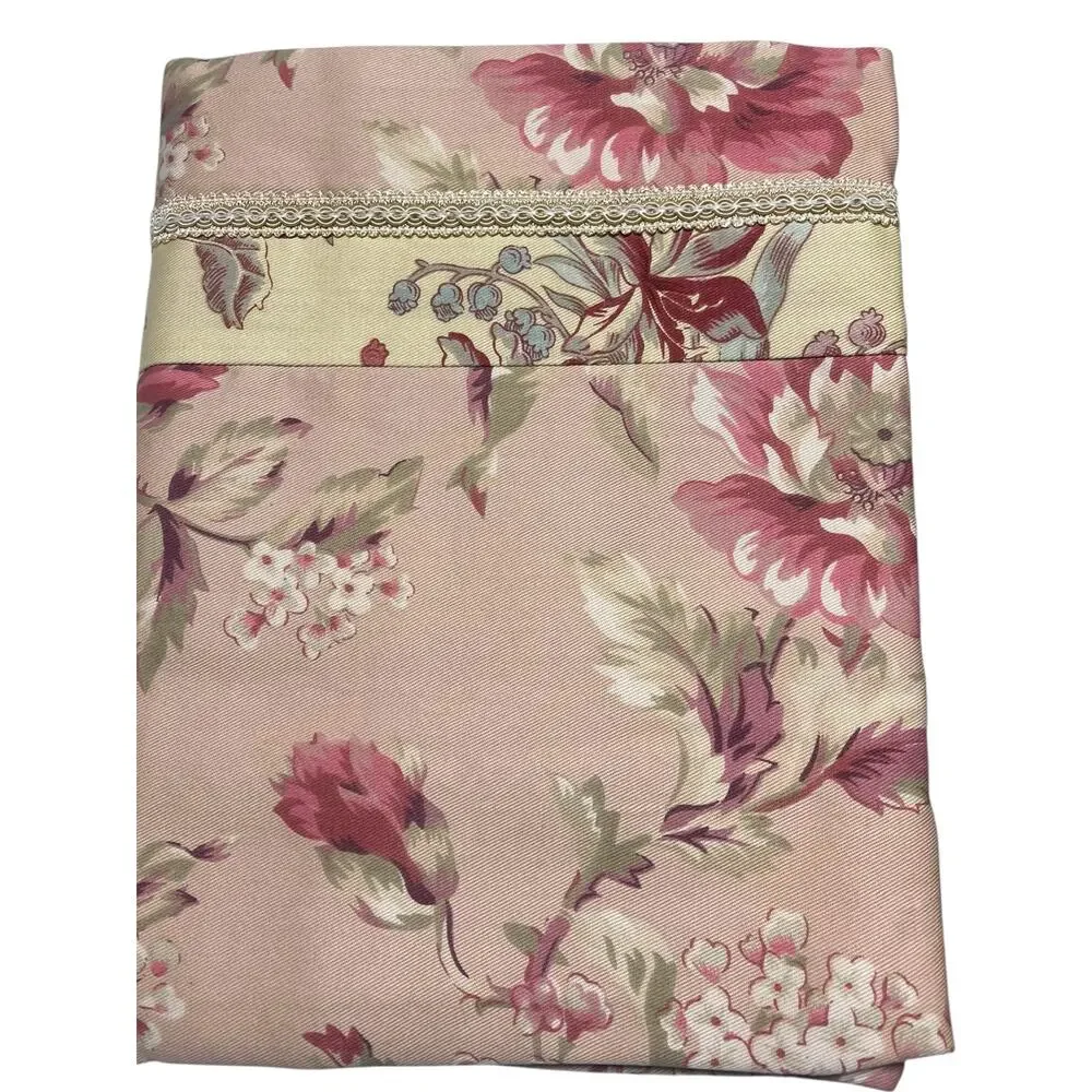 Set of 2 Vtg Croscill Euro Pillow Shams *Margarita* | Cottage Dusty Rose Floral